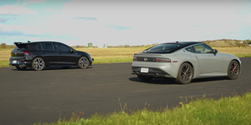 Nissan Z и Volkswagen Golf R сравнили в гонке по прямой