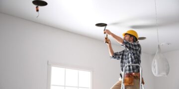 Как повесить люстру на натяжной потолок: инструкция