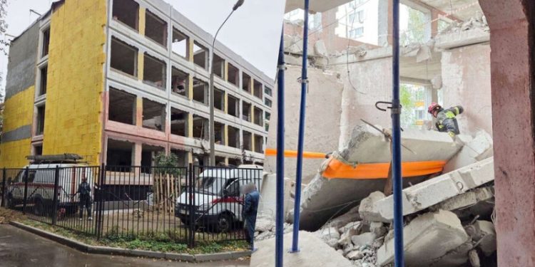 В Москве обвалились четыре этажа школы. Двух рабочих придавило насмерть