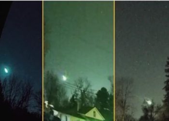 Появились кадры взрыва зеленого метеора над Мичиганом