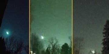 Появились кадры взрыва зеленого метеора над Мичиганом