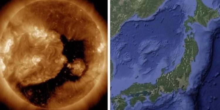Ученый Бернс нашел аномальное сходство между дырой на Солнце и Японией