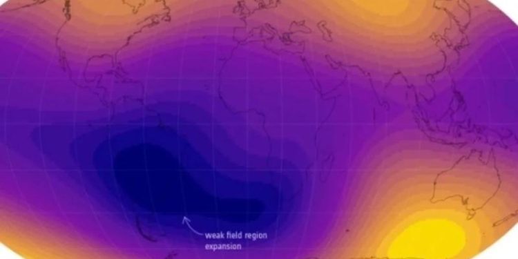 Ученые зафиксировали ускоренное расширение Южно-Атлантической аномалии
